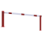 Compact hand barrier | without fixed support post | clear width: 2500 mm | with profile cylinder lock | hot-dip galvanized and coated red / white